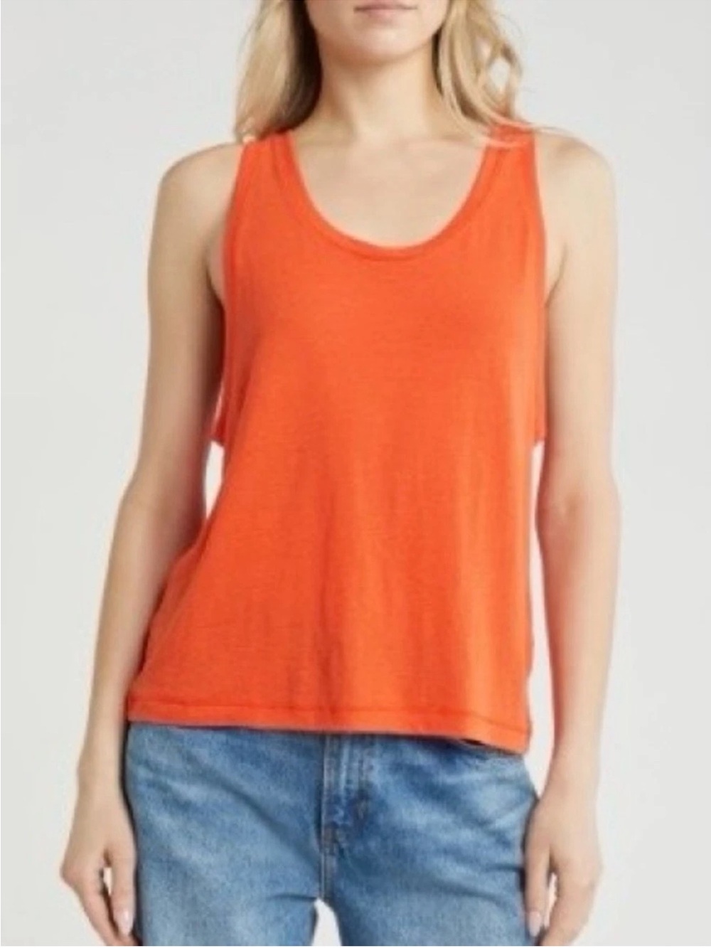 Women's Madewell The Easy Crop Scoopneck Tank in Soft Slub SZ XL